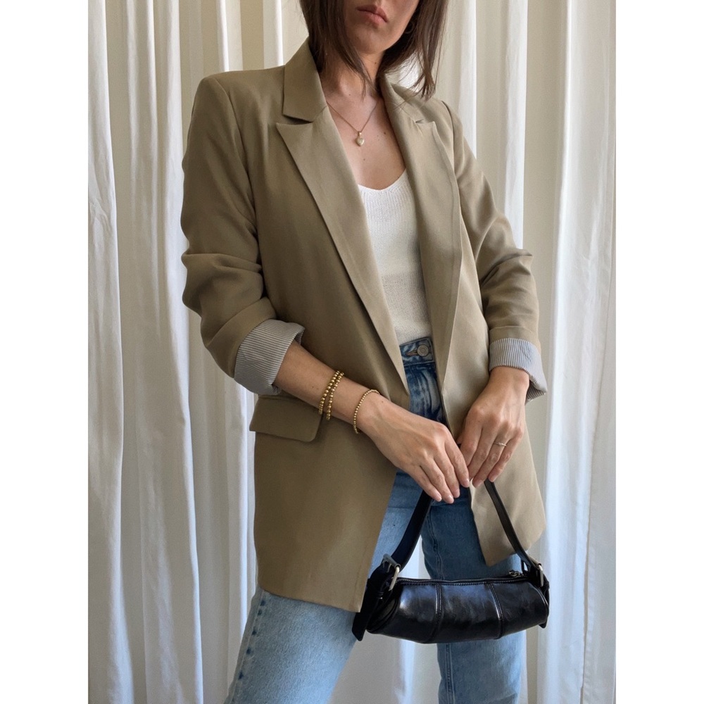 NWOT Women's Olive Tan Blazer - Classic Lined Jacket | Medium